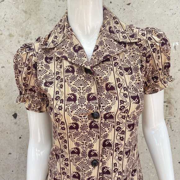 Vintage 1960’s 1970’s Cotton Bohemian Maxi Dress, Small - Picture 2 of 5